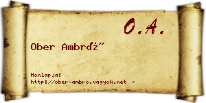 Ober Ambró névjegykártya